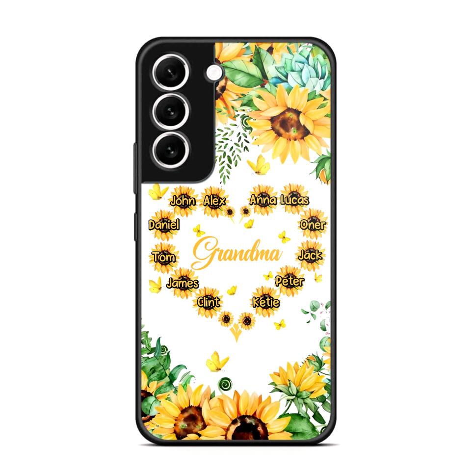 Personalized Grandma Kid Sunflower Phone Case Printed 22AUG-DT25