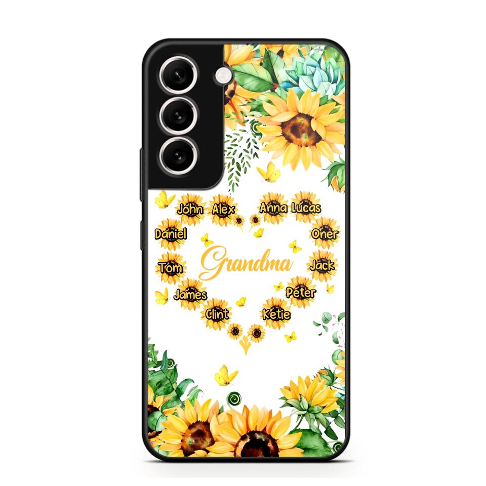 Personalized Grandma Kid Sunflower Phone Case Printed 22AUG-DT25