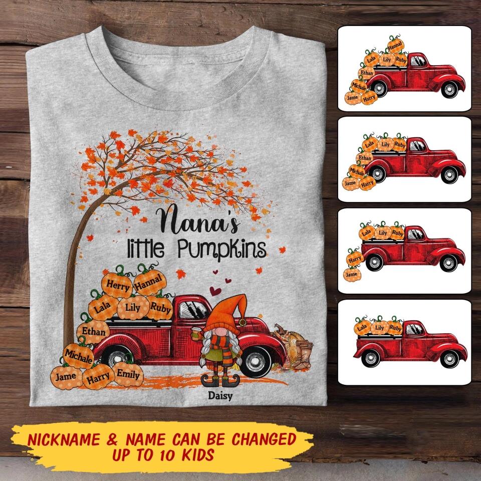 Personalized Grandma Nana Little Pumpkins Tshirt Printed QTMA2608