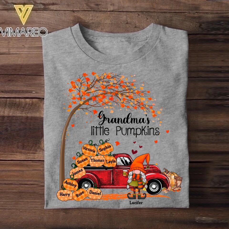 Personalized Grandma Nana Little Pumpkins Tshirt Printed QTMA2608