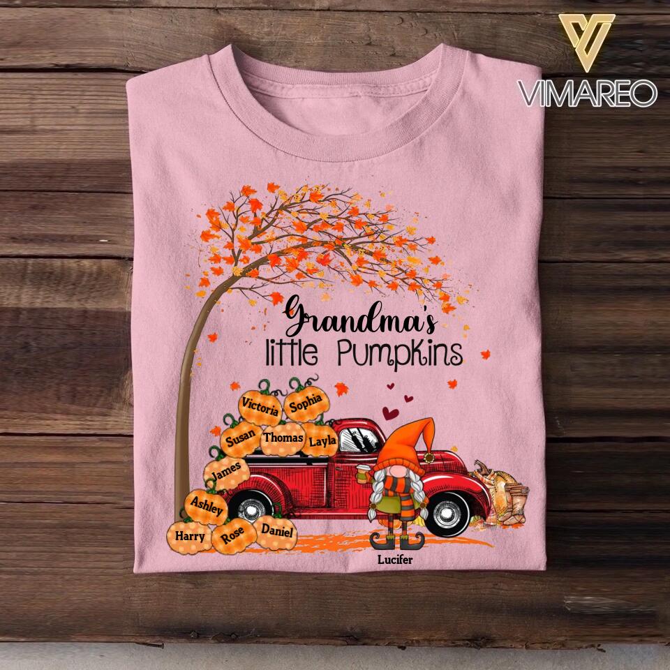 Personalized Grandma Nana Little Pumpkins Tshirt Printed QTMA2608