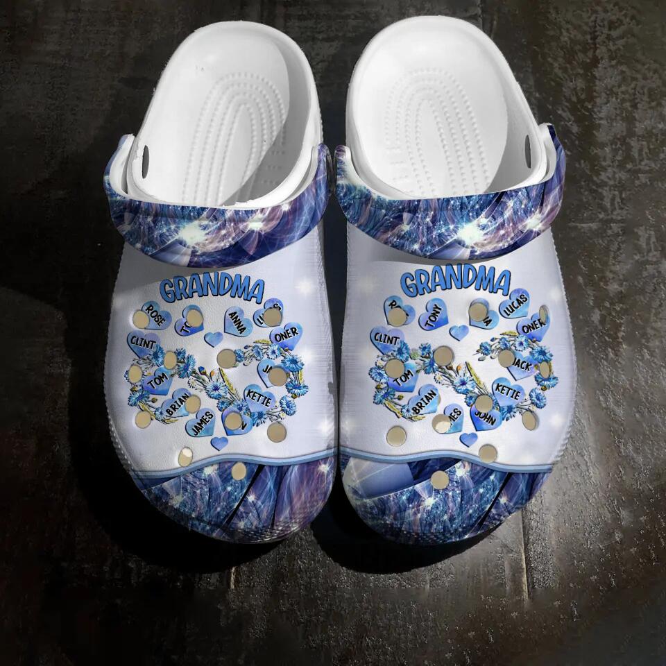 Personalized Grandma Kid Sparkling Clog Slipper Shoes Printed 22AUG-DT26