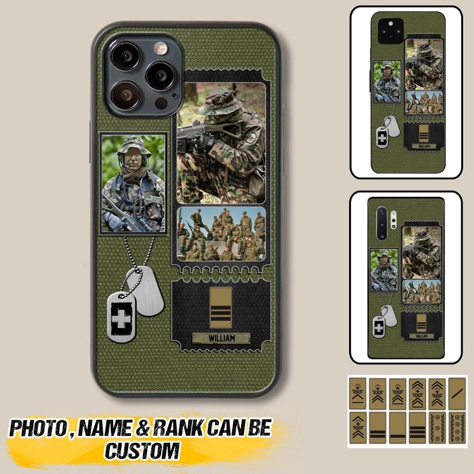 Personalized Swiss Veteran/ Solider Rank Upload Photo Phonecase 3D Printed QTVQ2708