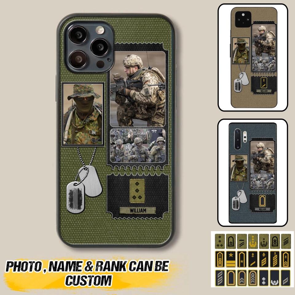 Personalized German Veteran/ Solider Rank Upload Photo Phonecase 3D Printed QTVQ2708