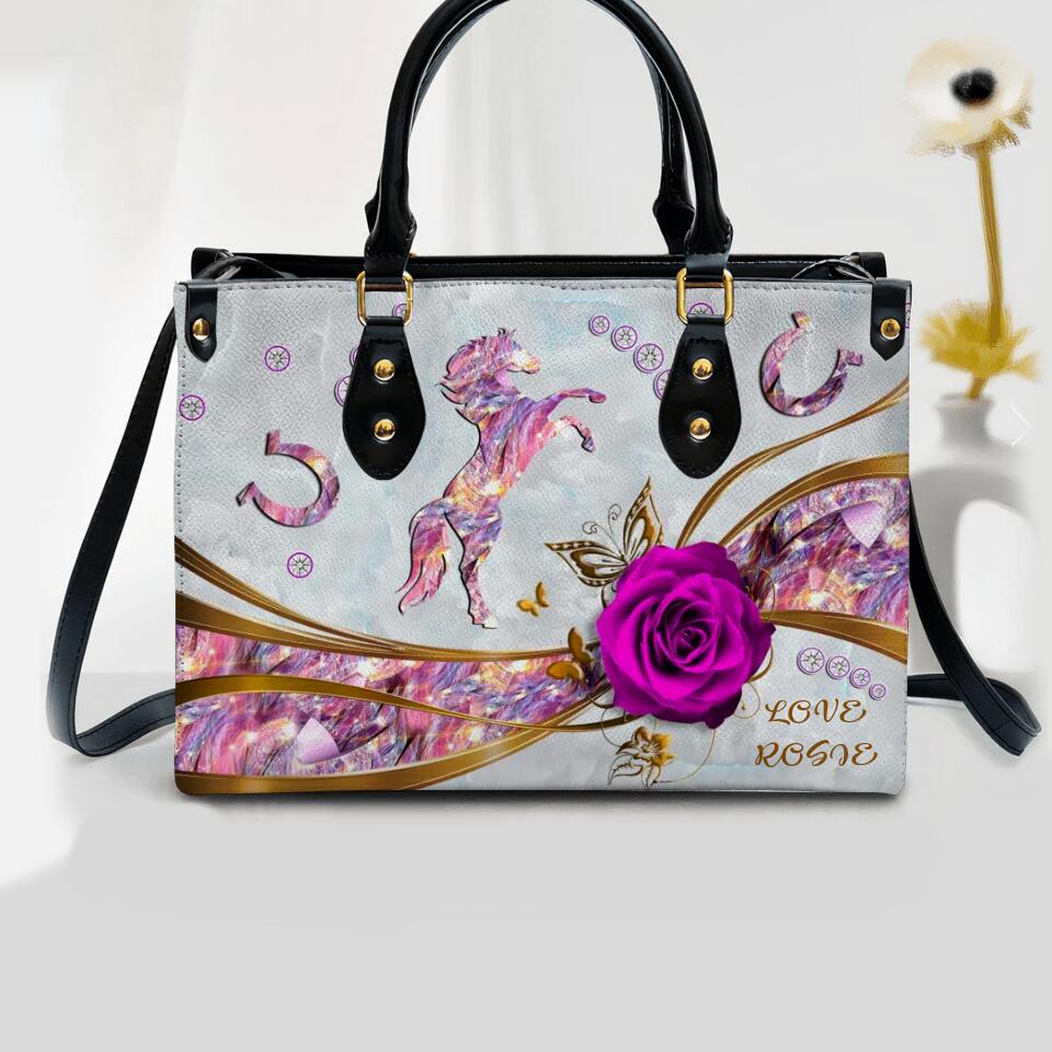 Personalized Love Rosie Horse Custom Leather Bag Printed NQMA2708