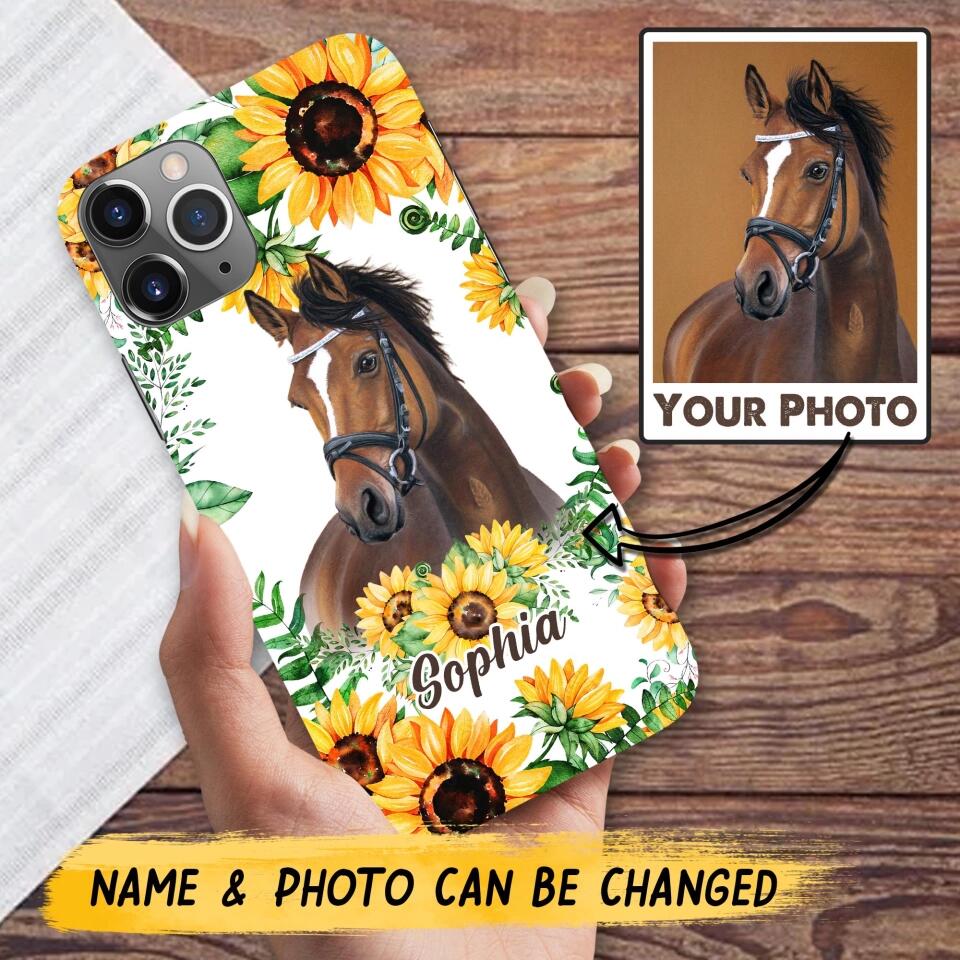 Personalized Horse Lover Sunflower Phone Case Printed 22AUG-HY27