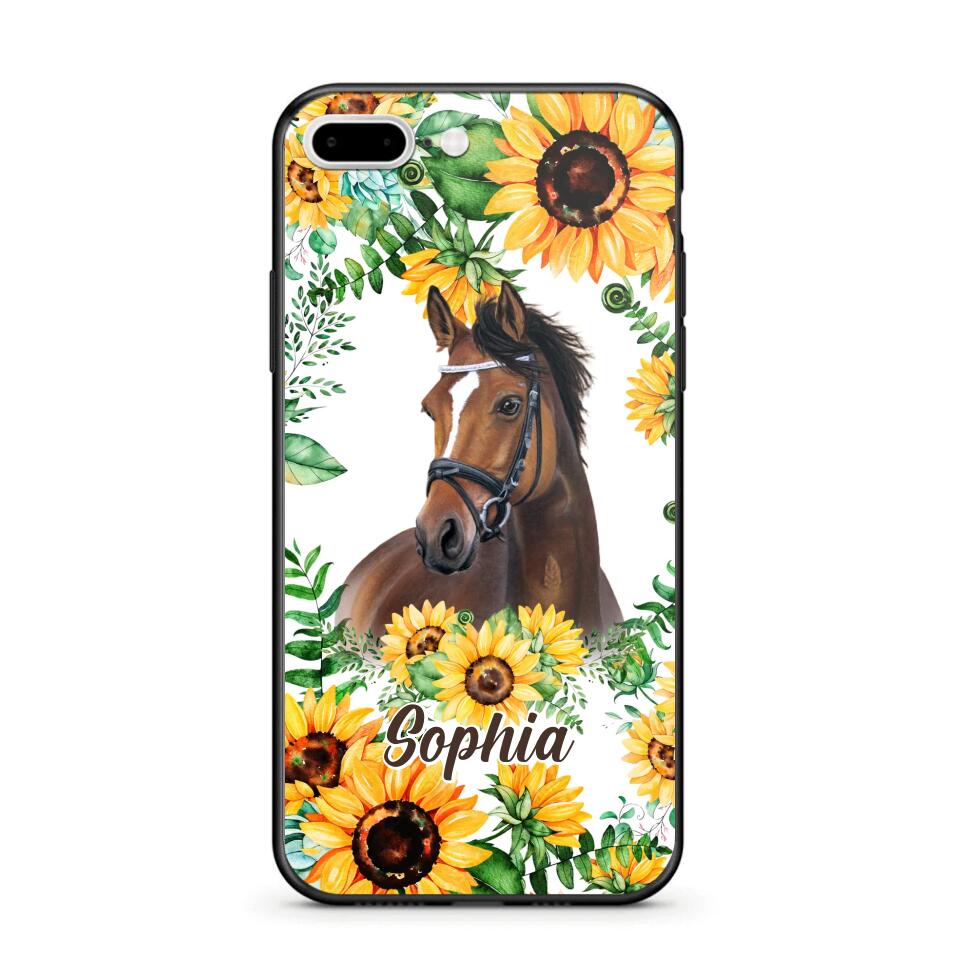 Personalized Horse Lover Sunflower Phone Case Printed 22AUG-HY27