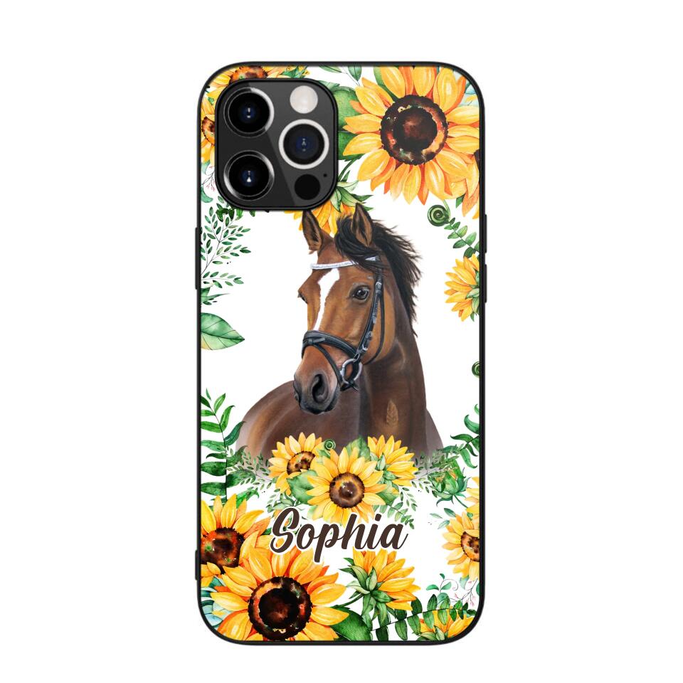 Personalized Horse Lover Sunflower Phone Case Printed 22AUG-HY27