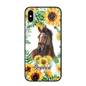 Personalized Horse Lover Sunflower Phone Case Printed 22AUG-HY27