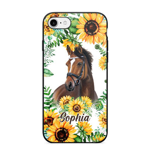 Personalized Horse Lover Sunflower Phone Case Printed 22AUG-HY27