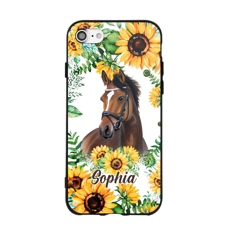 Personalized Horse Lover Sunflower Phone Case Printed 22AUG-HY27