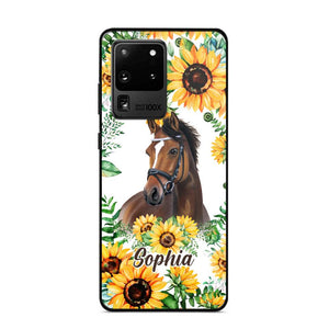 Personalized Horse Lover Sunflower Phone Case Printed 22AUG-HY27