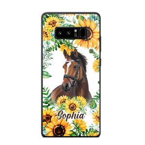 Personalized Horse Lover Sunflower Phone Case Printed 22AUG-HY27