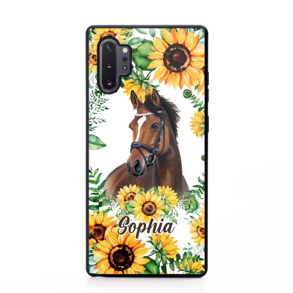 Personalized Horse Lover Sunflower Phone Case Printed 22AUG-HY27