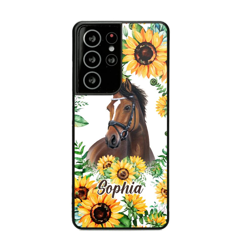 Personalized Horse Lover Sunflower Phone Case Printed 22AUG-HY27