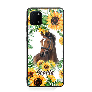 Personalized Horse Lover Sunflower Phone Case Printed 22AUG-HY27