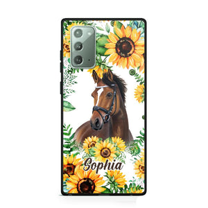 Personalized Horse Lover Sunflower Phone Case Printed 22AUG-HY27