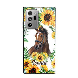 Personalized Horse Lover Sunflower Phone Case Printed 22AUG-HY27