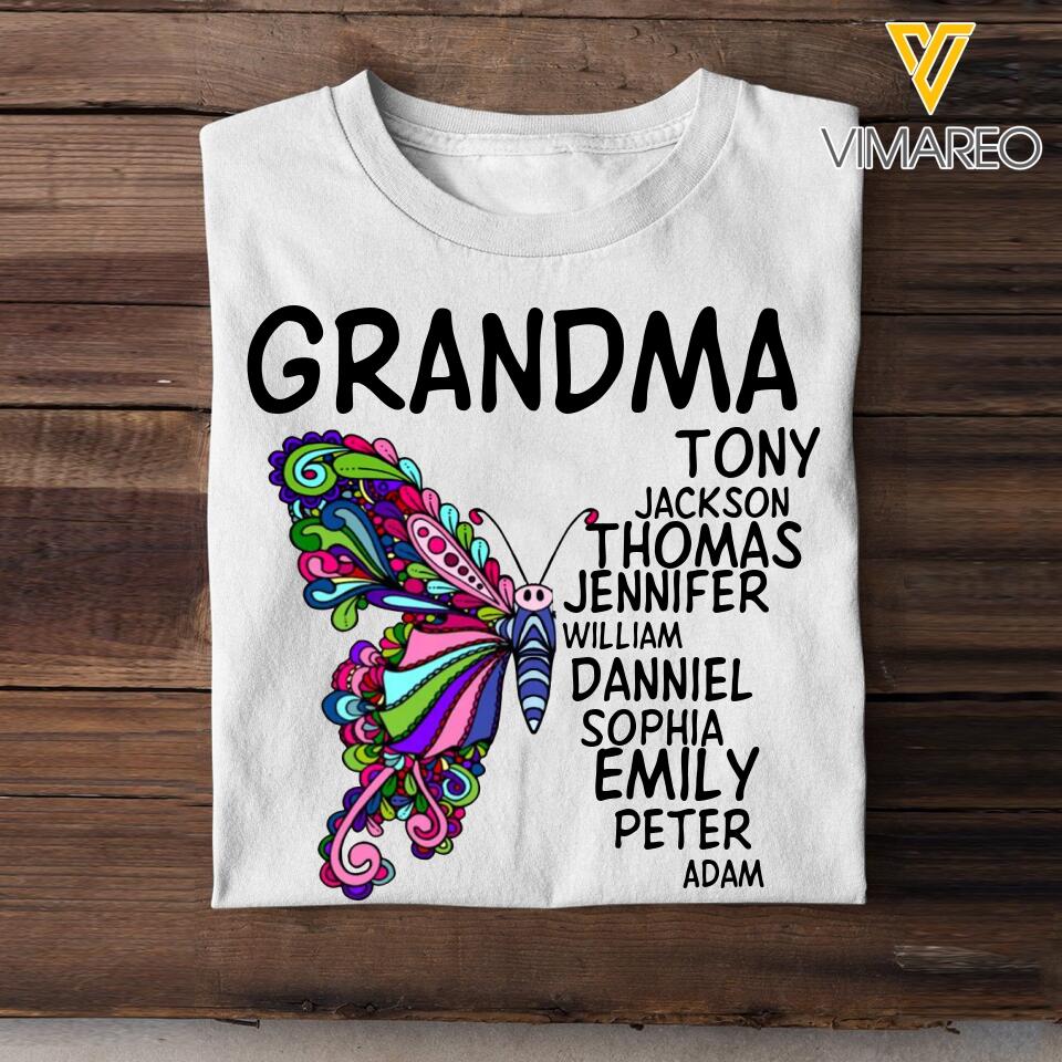 Personalized Grandma Kid Butterfly Tshirt Printed 22AUG-DT27