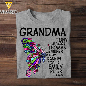 Personalized Grandma Kid Butterfly Tshirt Printed 22AUG-DT27