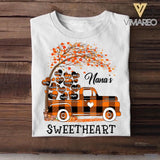 Personalized Nana's Sweatheart Fall Kid Name Tshirt Printed QTDT2908