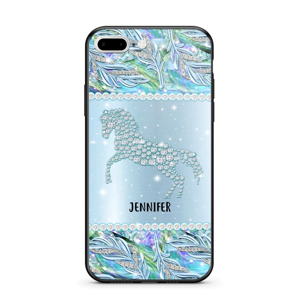 Personalized Horse Lover Custom Sparkling Phone Case Printed NQMA2908