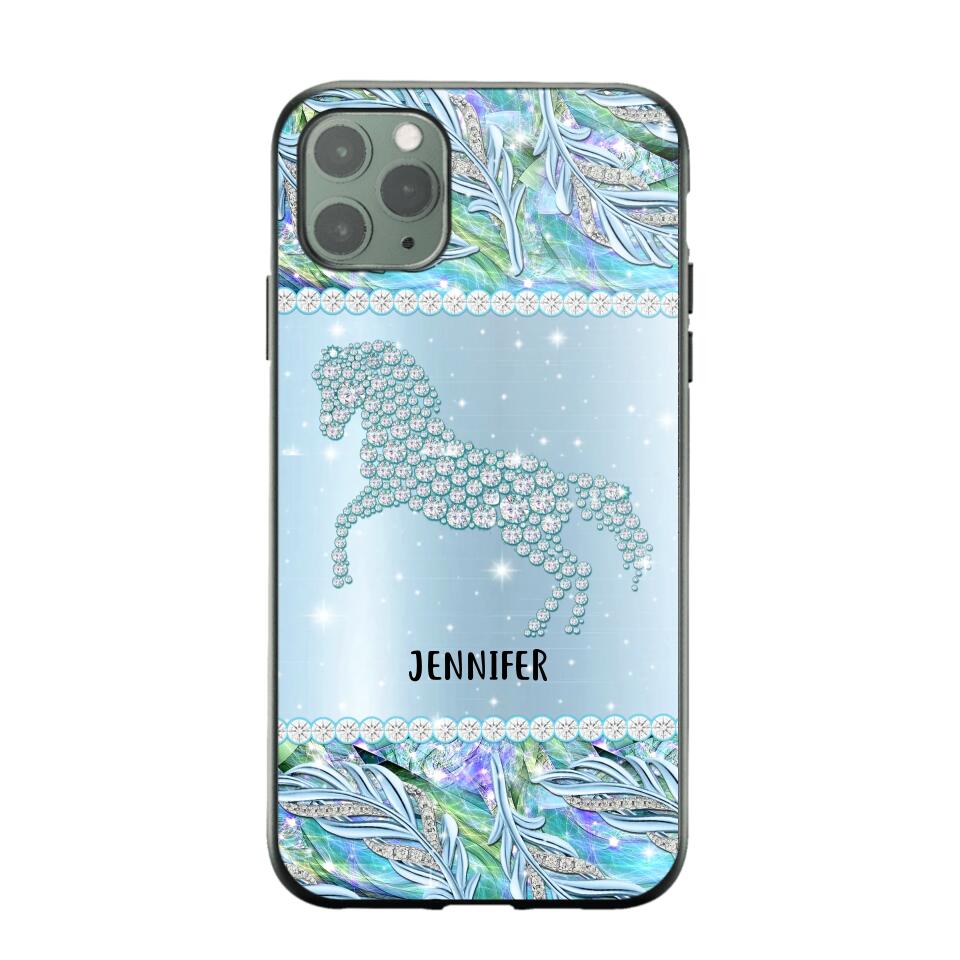 Personalized Horse Lover Custom Sparkling Phone Case Printed NQMA2908