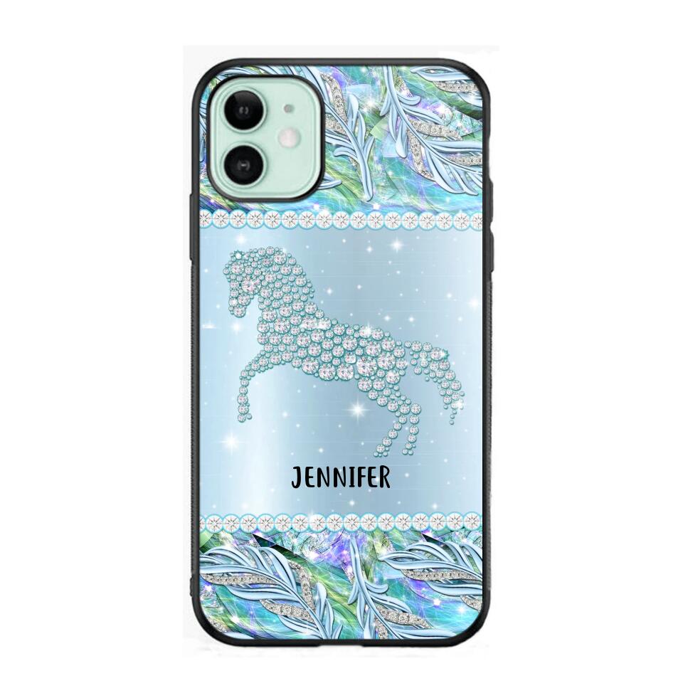 Personalized Horse Lover Custom Sparkling Phone Case Printed NQMA2908