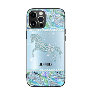 Personalized Horse Lover Custom Sparkling Phone Case Printed NQMA2908