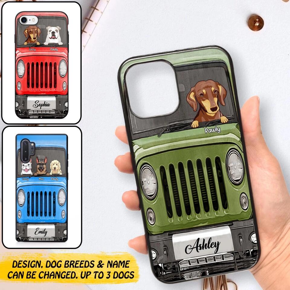 Personalized Jeep Dog Phone Case Printed 22AUG-DT29