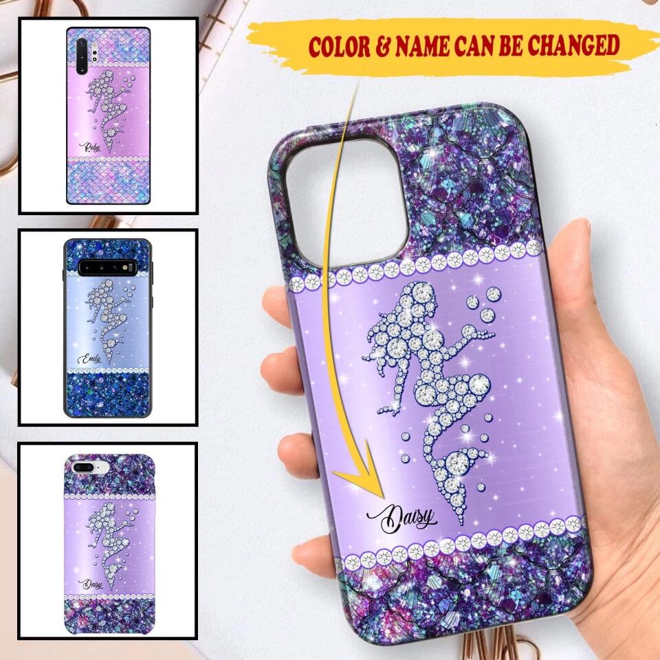 Personalized Mermaid Sparkling Phone Case Printed NQMA2908