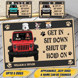 Personalized Couple Love Jeep And Dog Live Here Doormat 22AUG-HY30