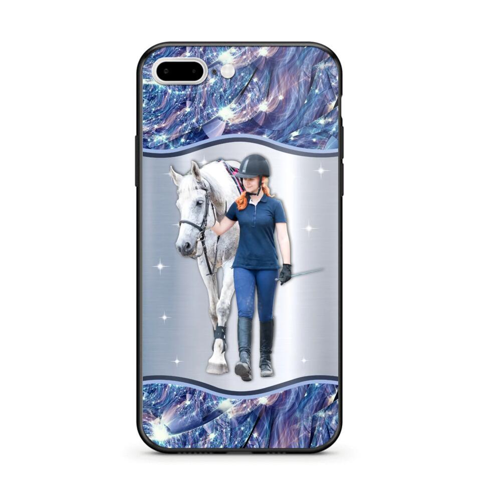 Personalized Horse Lover Colorful Sparkling Case Printed 22AUG-HY31