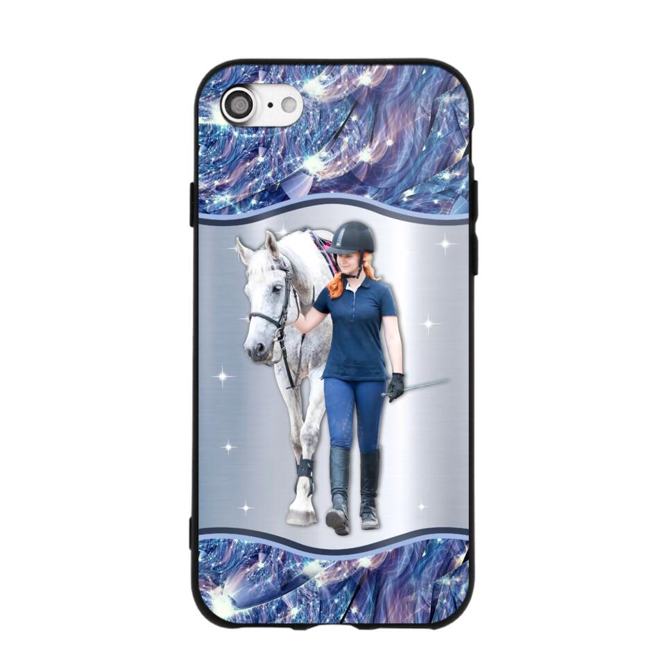 Personalized Horse Lover Colorful Sparkling Case Printed 22AUG-HY31