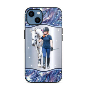 Personalized Horse Lover Colorful Sparkling Case Printed 22AUG-HY31