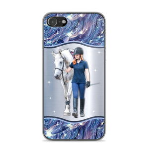 Personalized Horse Lover Colorful Sparkling Case Printed 22AUG-HY31