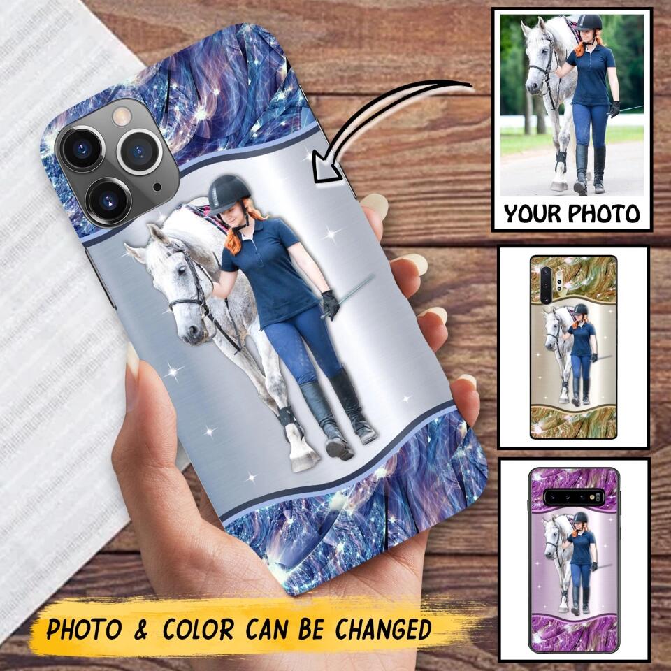 Personalized Horse Lover Colorful Sparkling Case Printed 22AUG-HY31