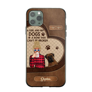 Personalized A Girl And Her Dogs A Bond That Can't Be Broken Phone Case Printed 22AUG-HY31