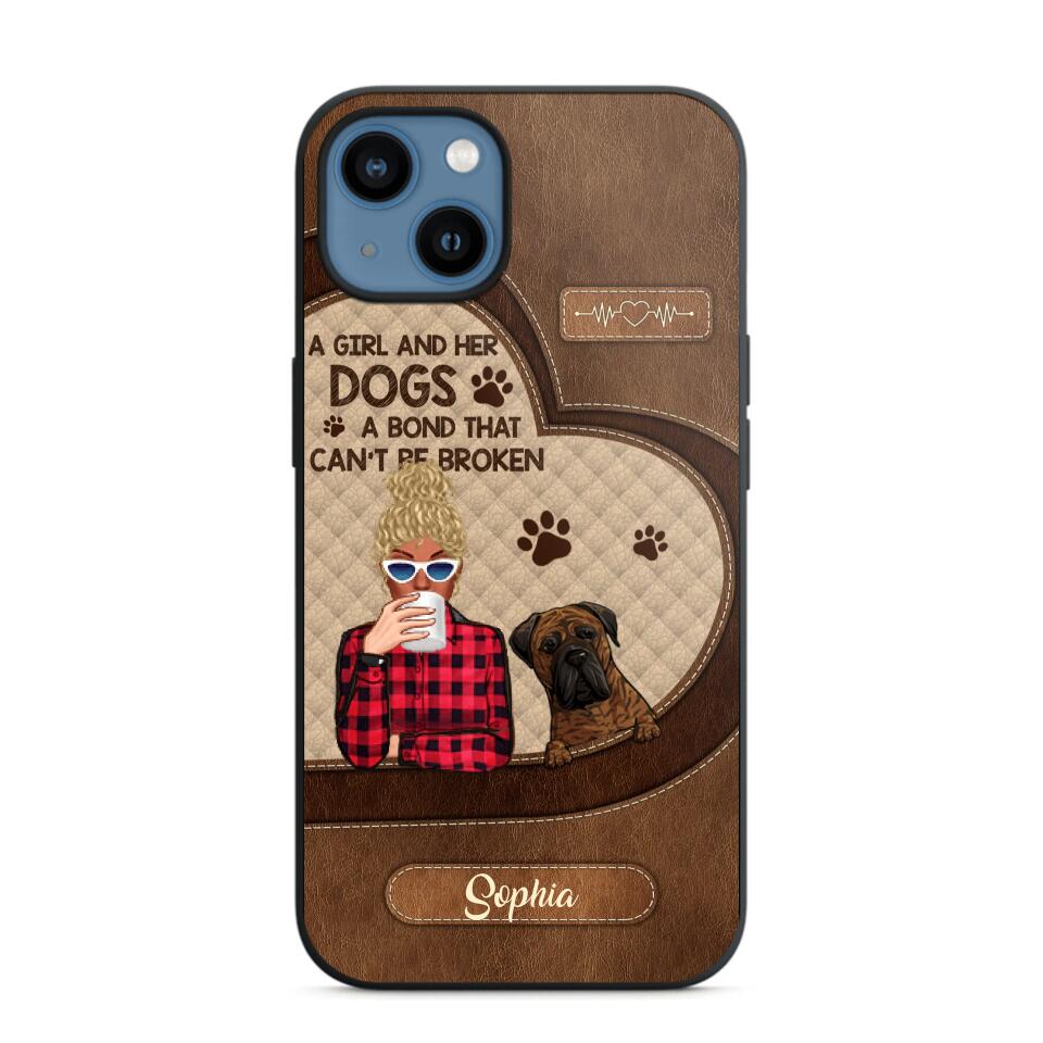 Personalized A Girl And Her Dogs A Bond That Can't Be Broken Phone Case Printed 22AUG-HY31