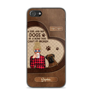 Personalized A Girl And Her Dogs A Bond That Can't Be Broken Phone Case Printed 22AUG-HY31