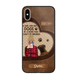 Personalized A Girl And Her Dogs A Bond That Can't Be Broken Phone Case Printed 22AUG-HY31