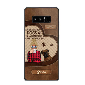 Personalized A Girl And Her Dogs A Bond That Can't Be Broken Phone Case Printed 22AUG-HY31