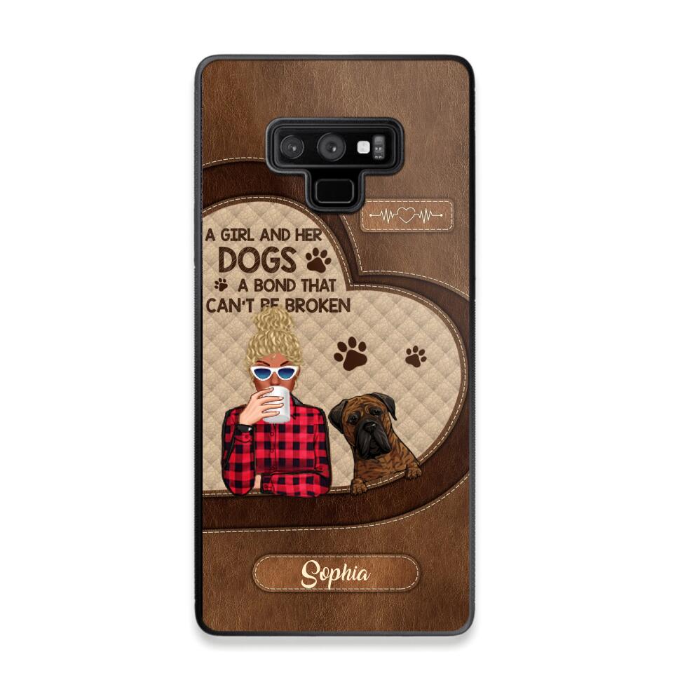 Personalized A Girl And Her Dogs A Bond That Can't Be Broken Phone Case Printed 22AUG-HY31