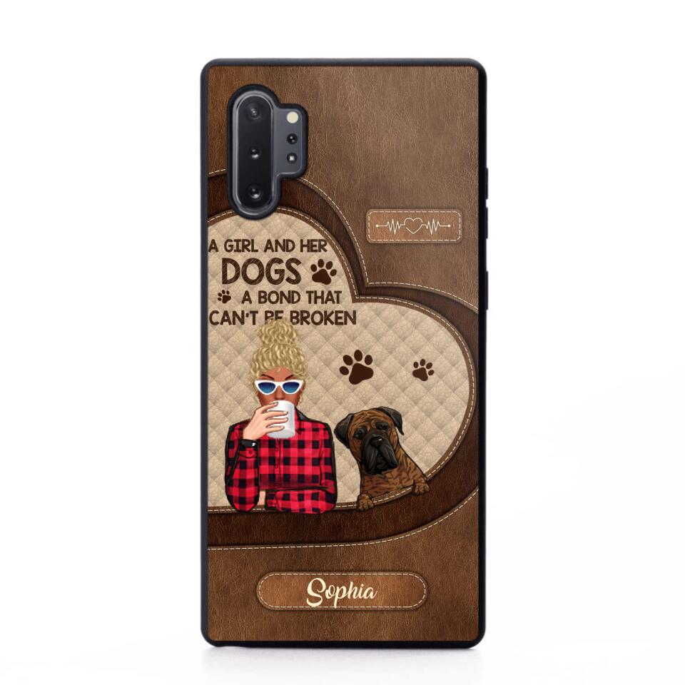 Personalized A Girl And Her Dogs A Bond That Can't Be Broken Phone Case Printed 22AUG-HY31