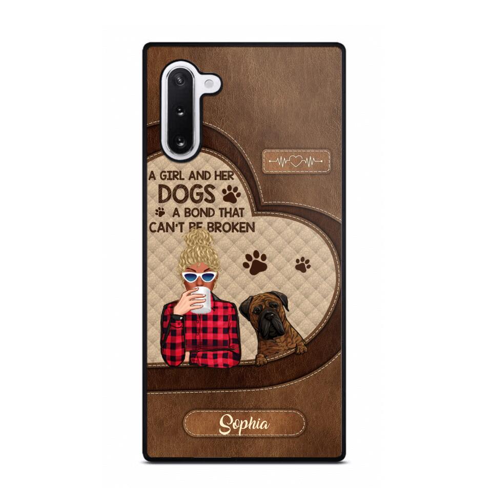 Personalized A Girl And Her Dogs A Bond That Can't Be Broken Phone Case Printed 22AUG-HY31