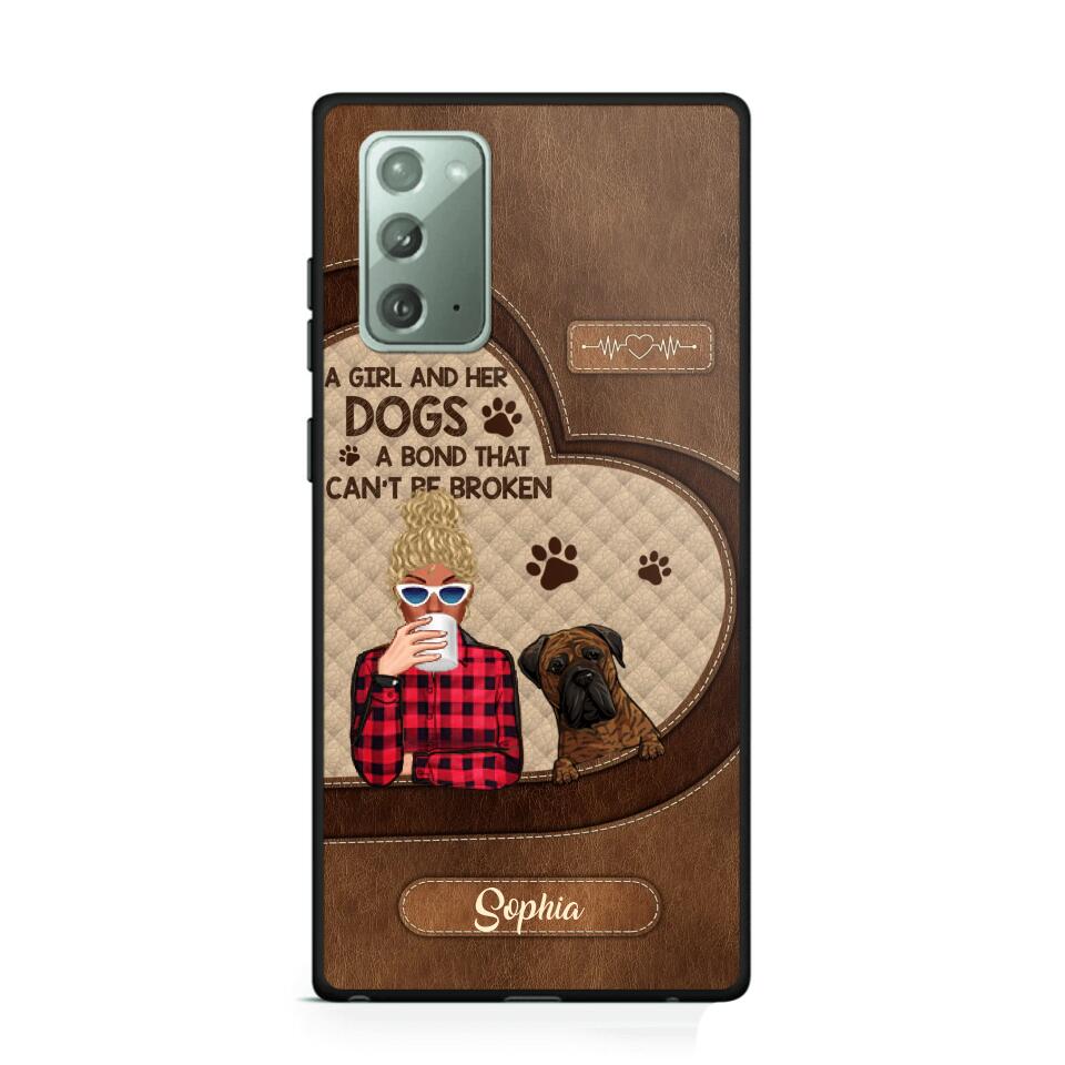 Personalized A Girl And Her Dogs A Bond That Can't Be Broken Phone Case Printed 22AUG-HY31