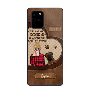 Personalized A Girl And Her Dogs A Bond That Can't Be Broken Phone Case Printed 22AUG-HY31