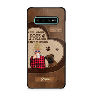 Personalized A Girl And Her Dogs A Bond That Can't Be Broken Phone Case Printed 22AUG-HY31