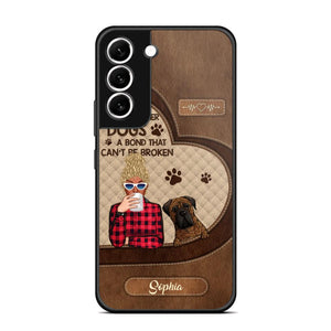 Personalized A Girl And Her Dogs A Bond That Can't Be Broken Phone Case Printed 22AUG-HY31