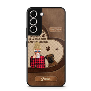 Personalized A Girl And Her Dogs A Bond That Can't Be Broken Phone Case Printed 22AUG-HY31